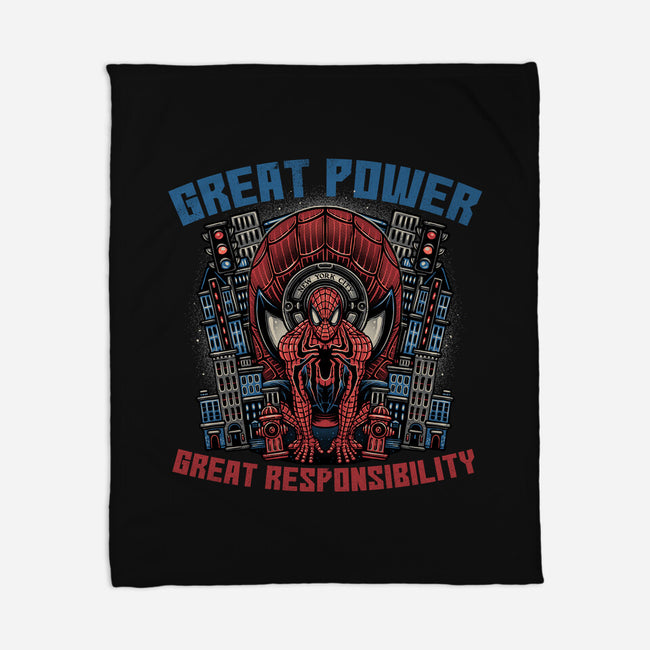 Great Power Great Responsibility-None-Fleece-Blanket-glitchygorilla