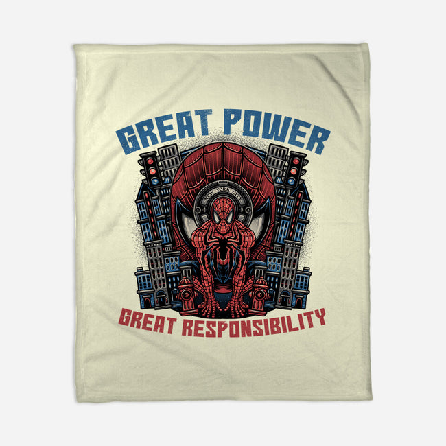 Great Power Great Responsibility-None-Fleece-Blanket-glitchygorilla