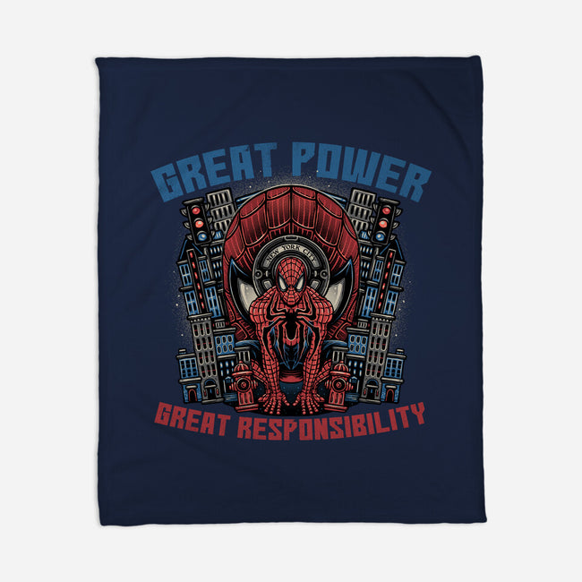 Great Power Great Responsibility-None-Fleece-Blanket-glitchygorilla