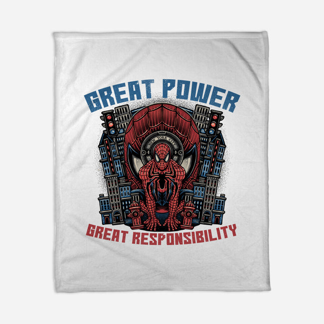 Great Power Great Responsibility-None-Fleece-Blanket-glitchygorilla