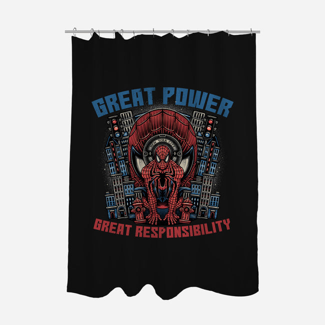 Great Power Great Responsibility-None-Polyester-Shower Curtain-glitchygorilla