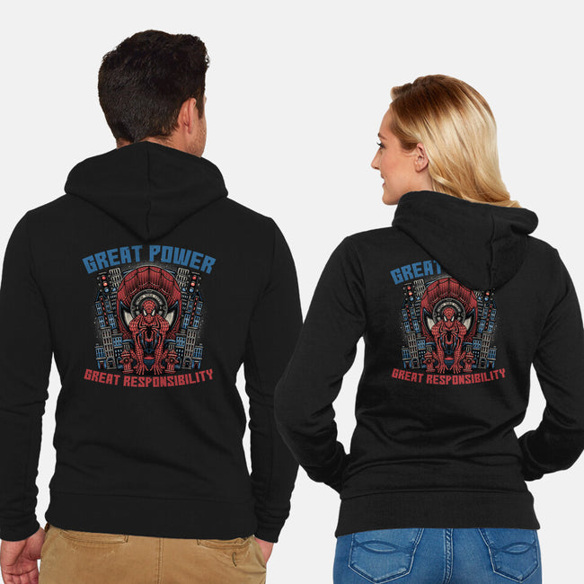 Great Power Great Responsibility-Unisex-Zip-Up-Sweatshirt-glitchygorilla