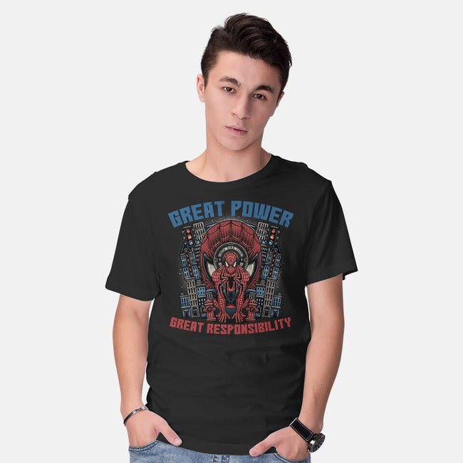 Great Power Great Responsibility-Mens-Basic-Tee-glitchygorilla