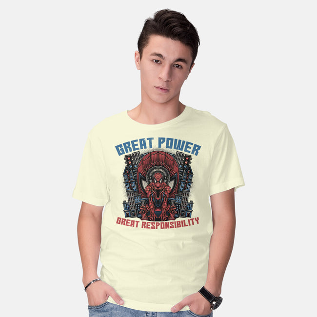 Great Power Great Responsibility-Mens-Basic-Tee-glitchygorilla