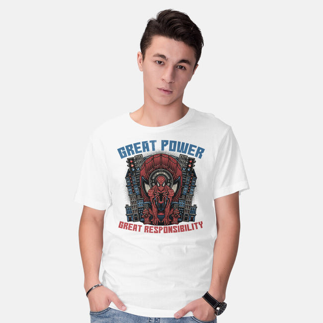 Great Power Great Responsibility-Mens-Basic-Tee-glitchygorilla