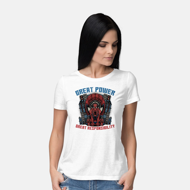Great Power Great Responsibility-Womens-Basic-Tee-glitchygorilla