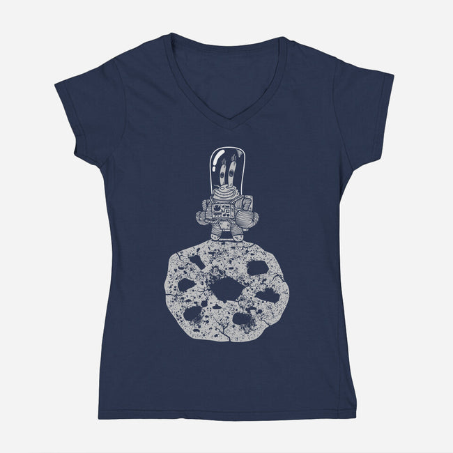 The First Crab In The Lucky Dime Moon-Womens-V-Neck-Tee-krisren28
