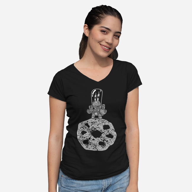 The First Crab In The Lucky Dime Moon-Womens-V-Neck-Tee-krisren28