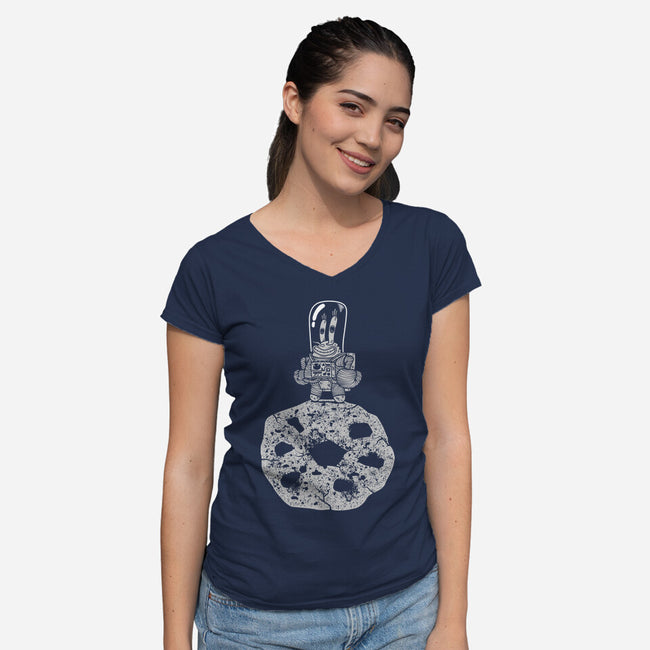 The First Crab In The Lucky Dime Moon-Womens-V-Neck-Tee-krisren28
