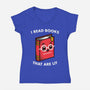 Books Are Lit-Womens-V-Neck-Tee-krisren28