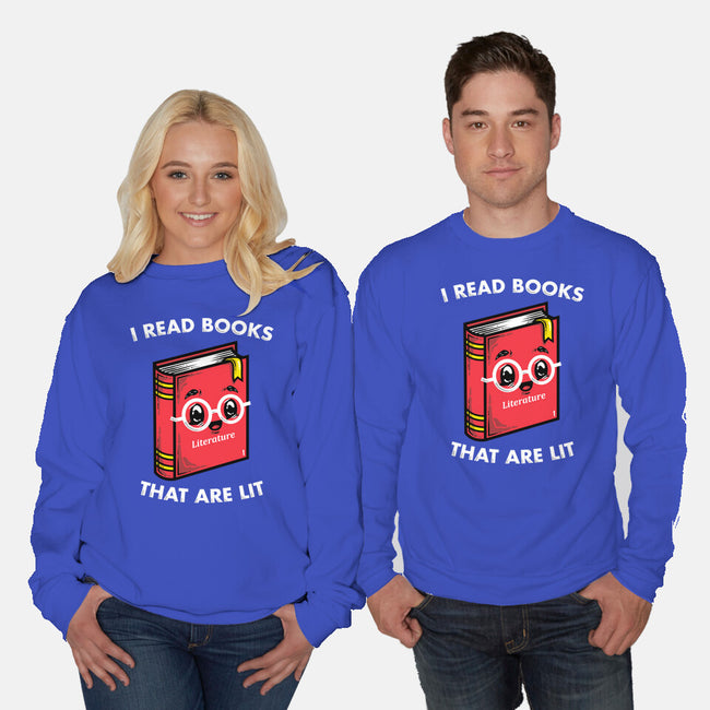 Books Are Lit-Unisex-Crew Neck-Sweatshirt-krisren28