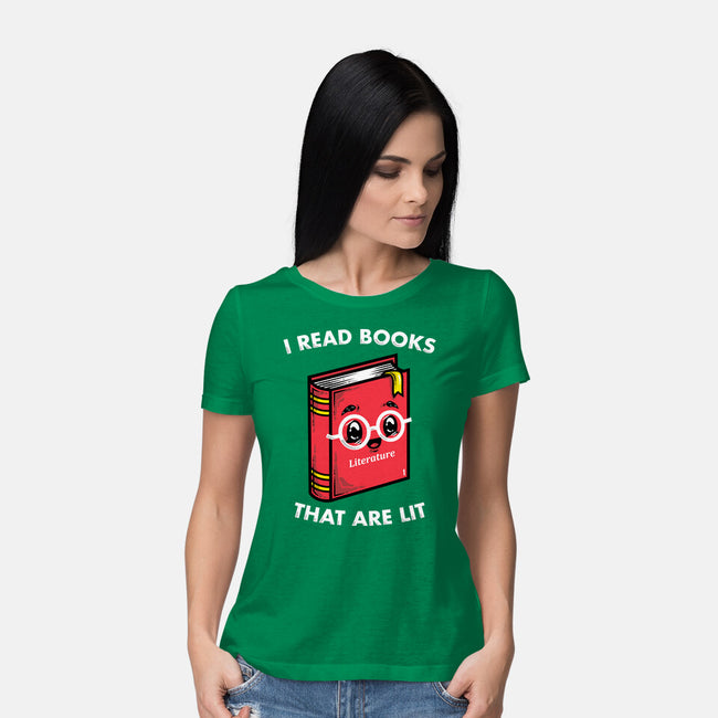 Books Are Lit-Womens-Basic-Tee-krisren28