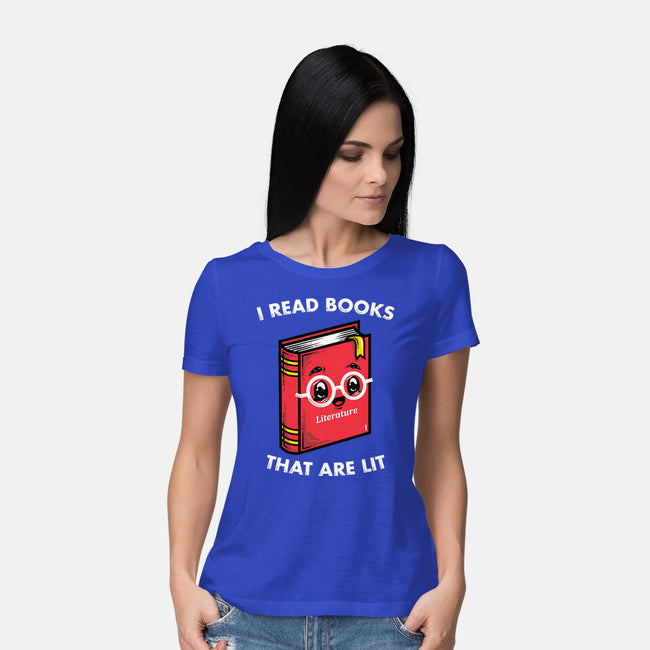 Books Are Lit-Womens-Basic-Tee-krisren28