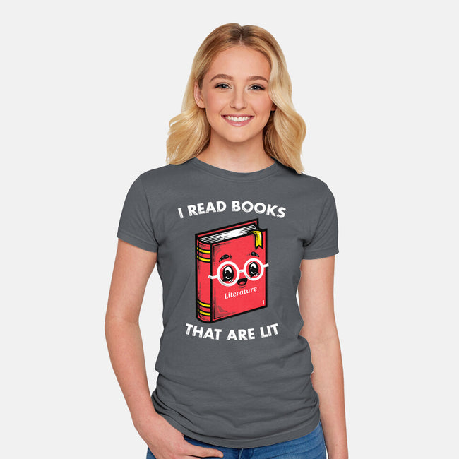 Books Are Lit-Womens-Fitted-Tee-krisren28