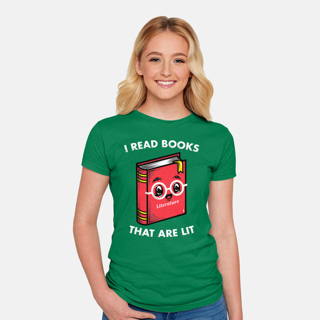Books Are Lit-Womens-Fitted-Tee-krisren28