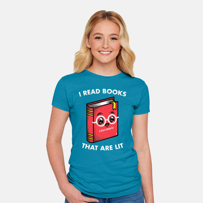 Books Are Lit-Womens-Fitted-Tee-krisren28
