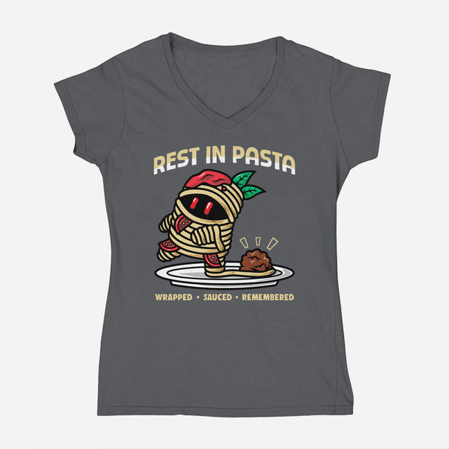 Rest In Pasta-Womens-V-Neck-Tee-krisren28