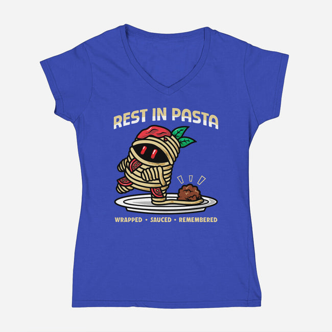 Rest In Pasta-Womens-V-Neck-Tee-krisren28