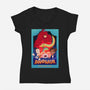 Definitely Not Our Dino-Womens-V-Neck-Tee-DrawnByBryan