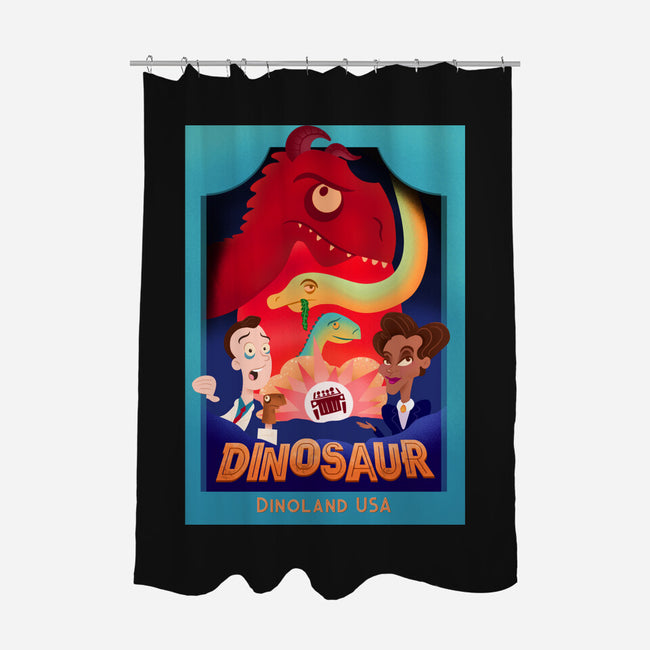 Definitely Not Our Dino-None-Polyester-Shower Curtain-DrawnByBryan