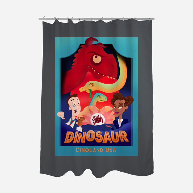 Definitely Not Our Dino-None-Polyester-Shower Curtain-DrawnByBryan