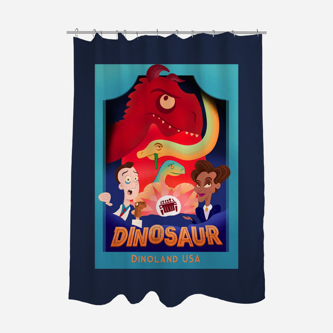 Definitely Not Our Dino-None-Polyester-Shower Curtain-DrawnByBryan