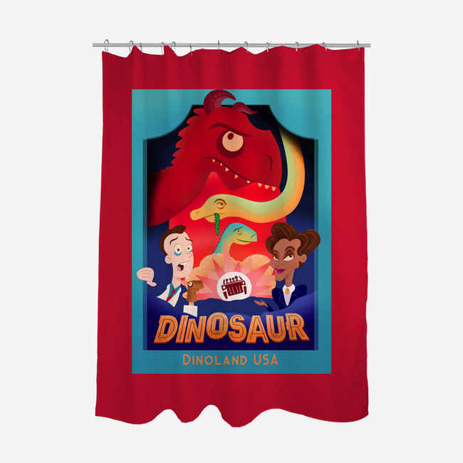 Definitely Not Our Dino-None-Polyester-Shower Curtain-DrawnByBryan