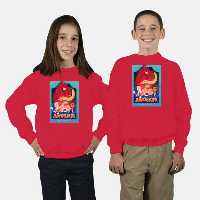Definitely Not Our Dino-Youth-Crew Neck-Sweatshirt-DrawnByBryan