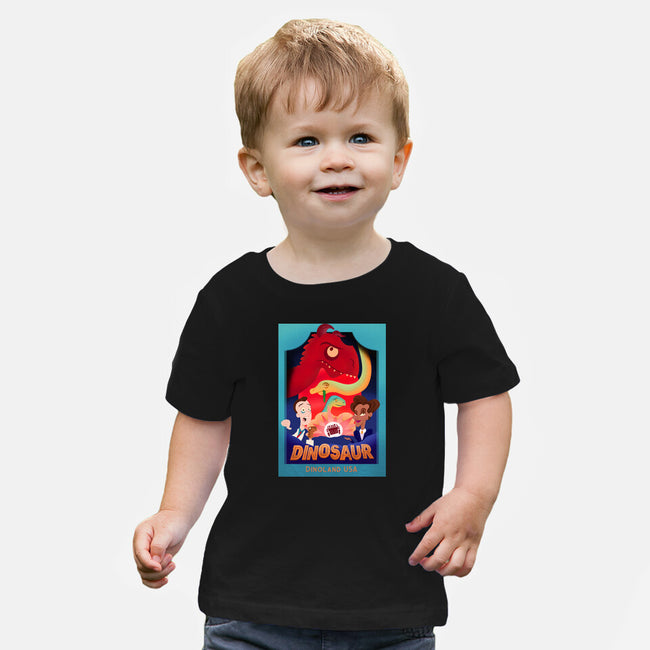Definitely Not Our Dino-Baby-Basic-Tee-DrawnByBryan