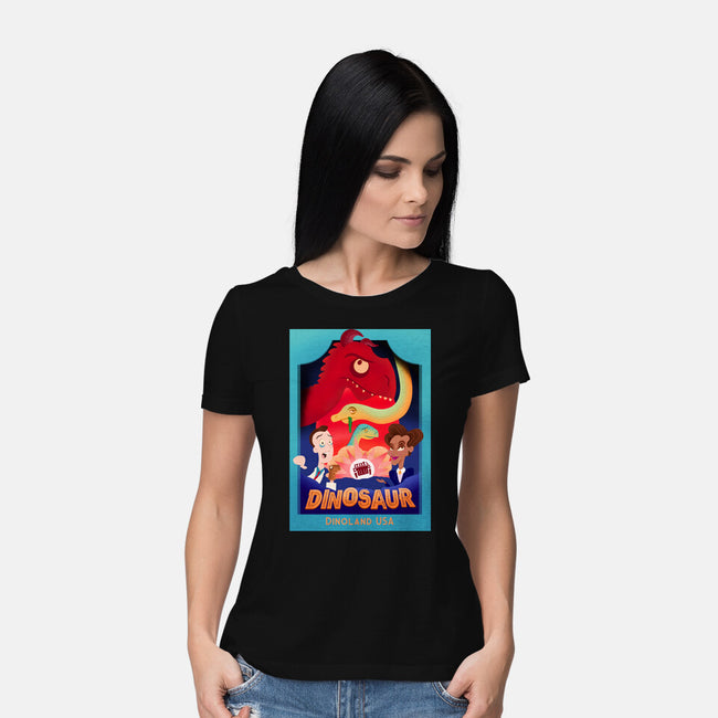 Definitely Not Our Dino-Womens-Basic-Tee-DrawnByBryan