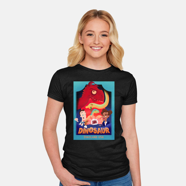 Definitely Not Our Dino-Womens-Fitted-Tee-DrawnByBryan