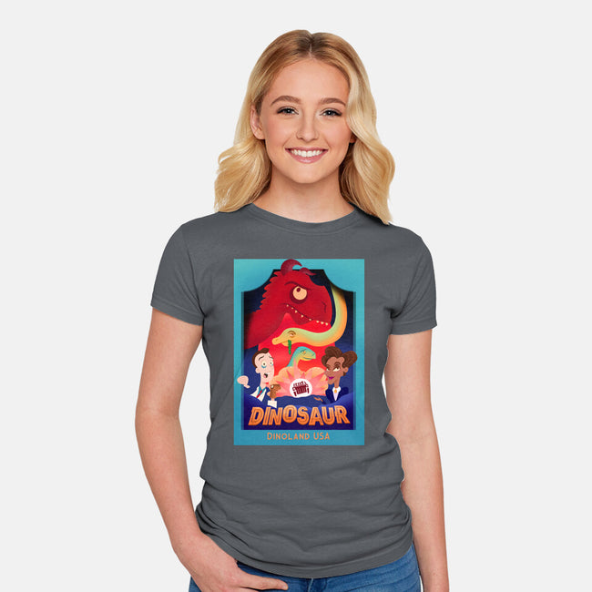 Definitely Not Our Dino-Womens-Fitted-Tee-DrawnByBryan