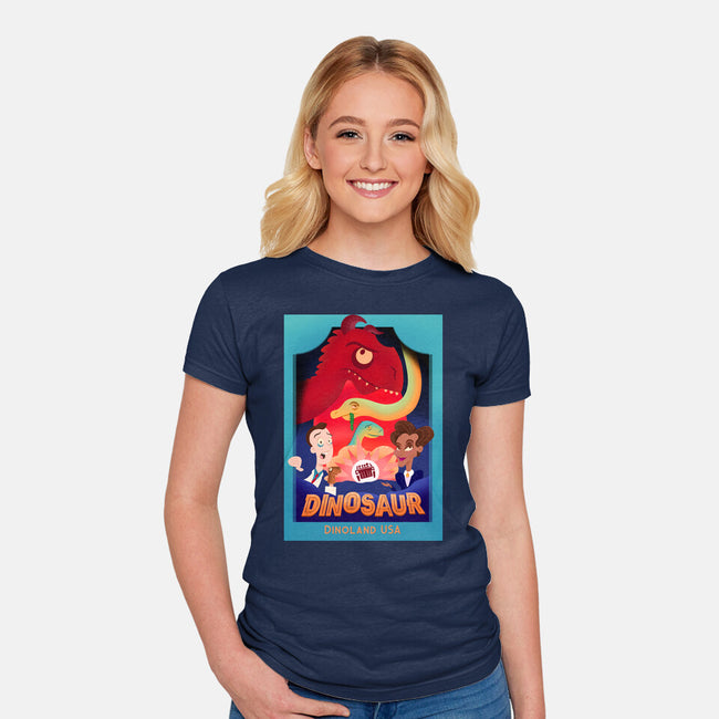 Definitely Not Our Dino-Womens-Fitted-Tee-DrawnByBryan