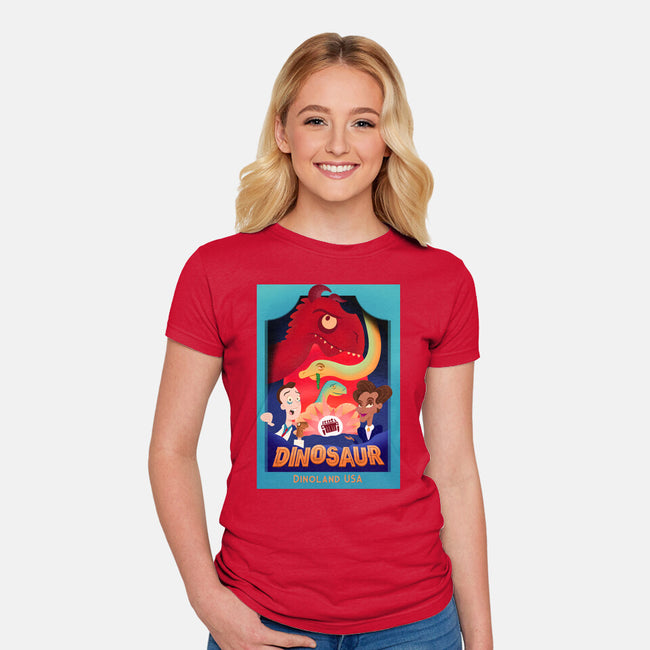 Definitely Not Our Dino-Womens-Fitted-Tee-DrawnByBryan