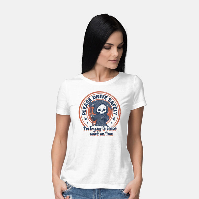 Please Drive Safely-Womens-Basic-Tee-Loobs