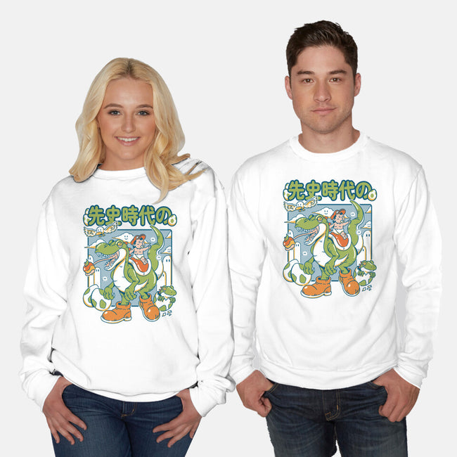 Prehistoric Guardian-Unisex-Crew Neck-Sweatshirt-Henrique Torres