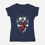 Spider And Punisher-Womens-V-Neck-Tee-Diego Oliver