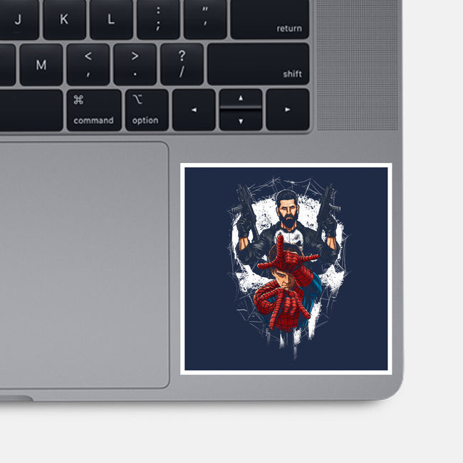 Spider And Punisher-None-Glossy-Sticker-Diego Oliver