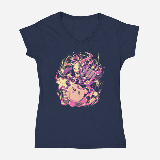 Clash Of The Stars-Womens-V-Neck-Tee-Estudio Horta