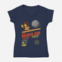 Super Raider Ark-Womens-V-Neck-Tee-NMdesign