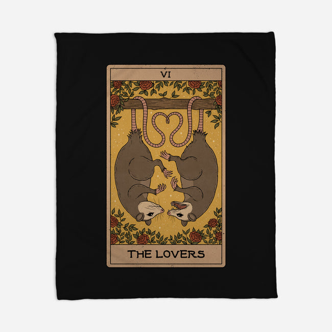 Lovers Opossum Tarot-None-Fleece-Blanket-Thiago Correa