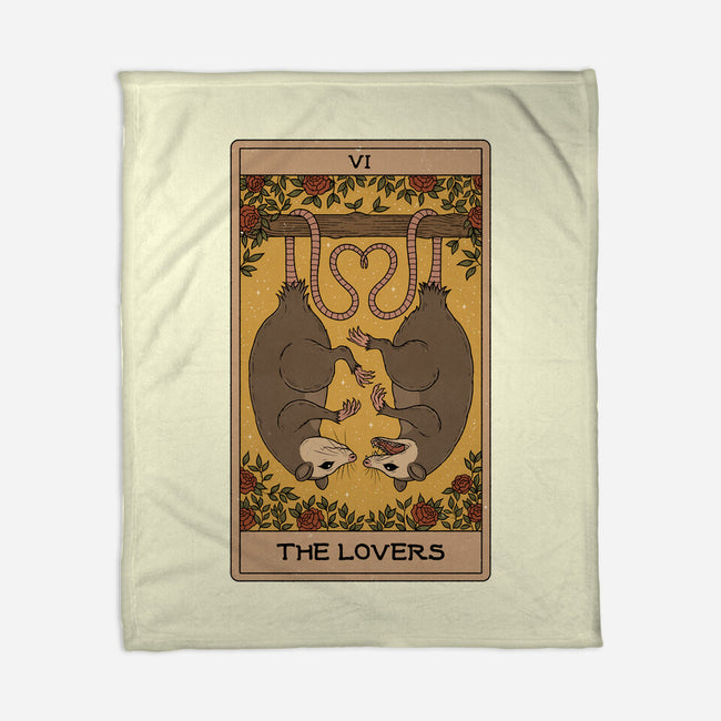 Lovers Opossum Tarot-None-Fleece-Blanket-Thiago Correa