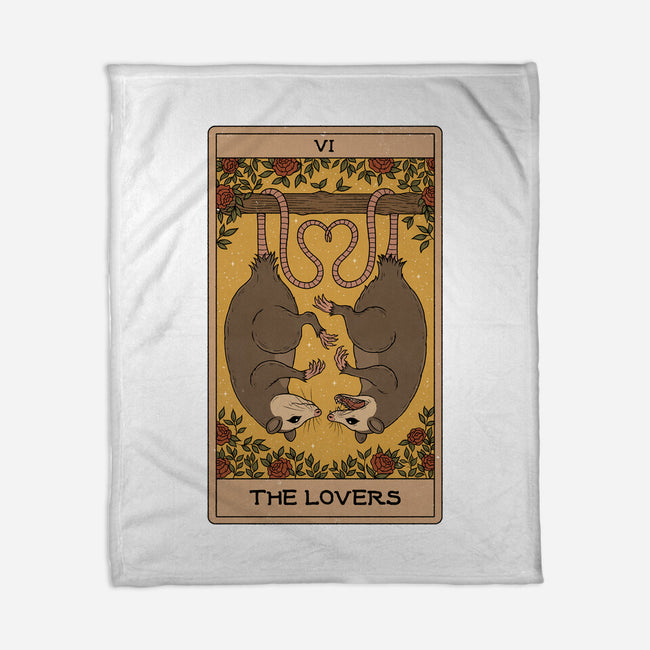Lovers Opossum Tarot-None-Fleece-Blanket-Thiago Correa