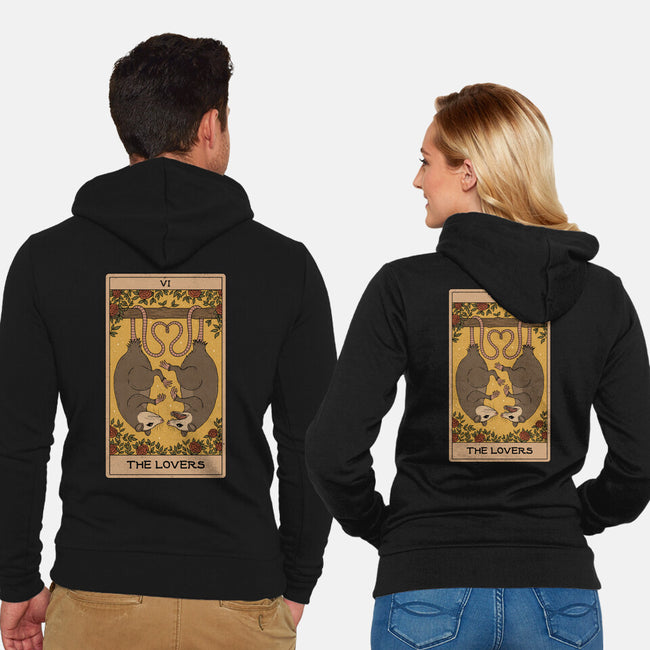 Lovers Opossum Tarot-Unisex-Zip-Up-Sweatshirt-Thiago Correa
