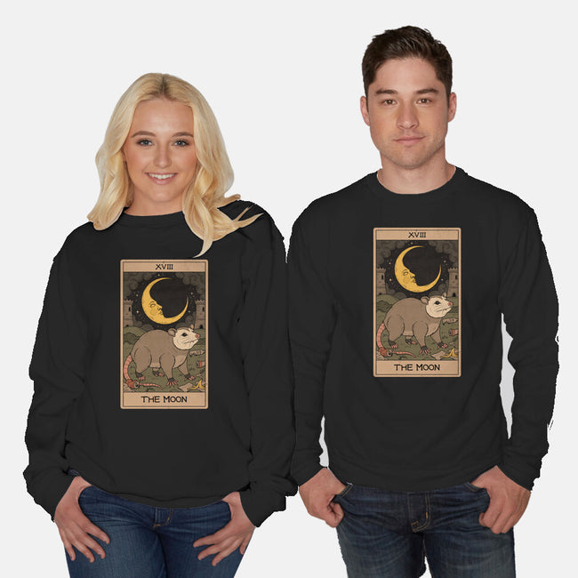 The Moon Opossum Tarot-Unisex-Crew Neck-Sweatshirt-Thiago Correa