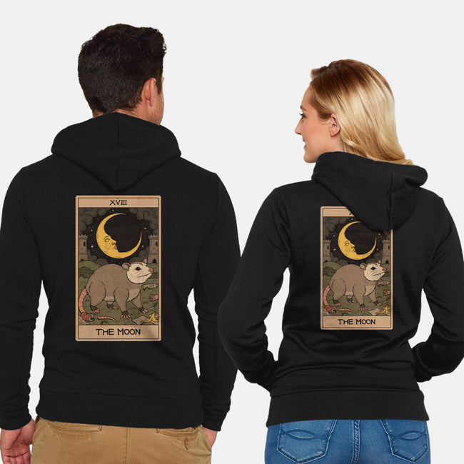 The Moon Opossum Tarot-Unisex-Zip-Up-Sweatshirt-Thiago Correa