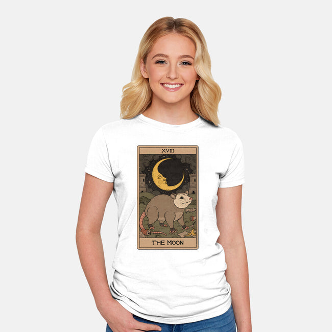 The Moon Opossum Tarot-Womens-Fitted-Tee-Thiago Correa