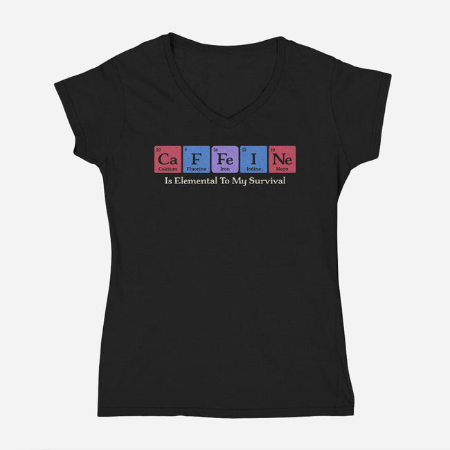 Caffeine Is Elemental-Womens-V-Neck-Tee-Popnotic