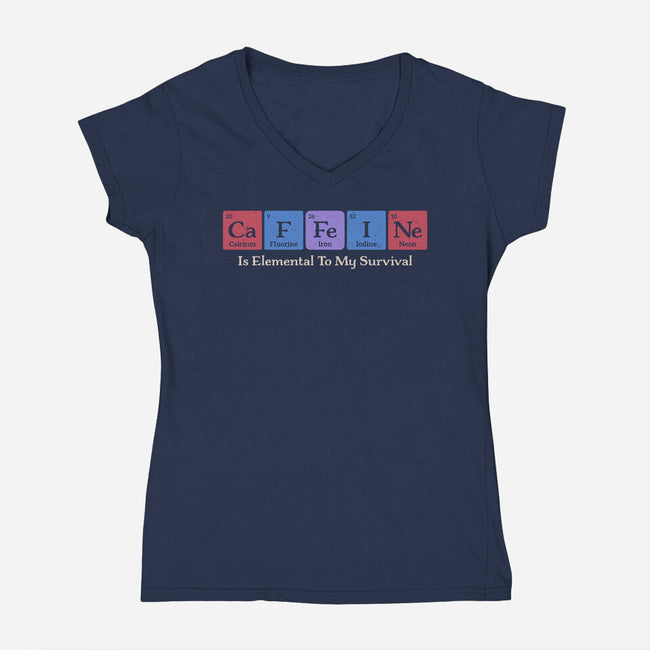 Caffeine Is Elemental-Womens-V-Neck-Tee-Popnotic