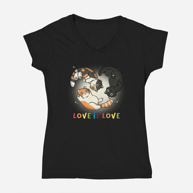 Love Always Wins-Womens-V-Neck-Tee-Freecheese